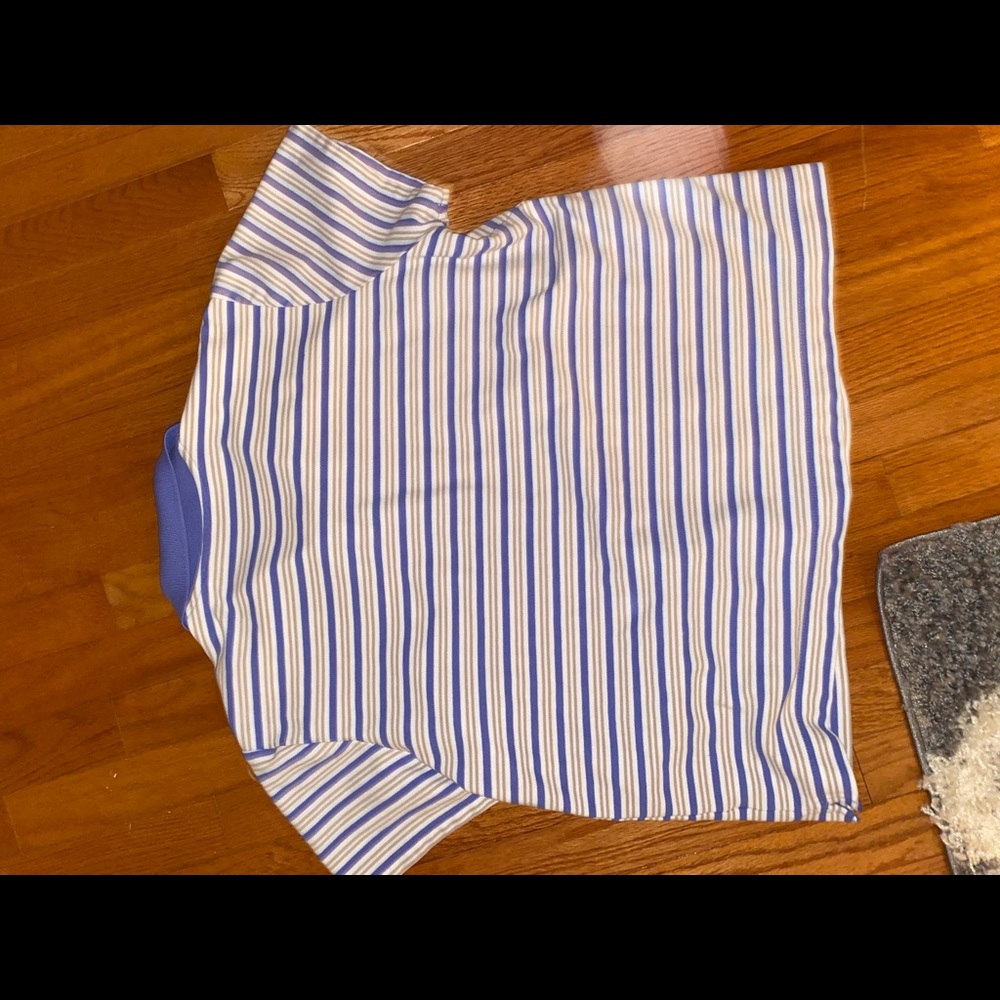 Vintage blue and cream collard shirt - Picture 5 of 5